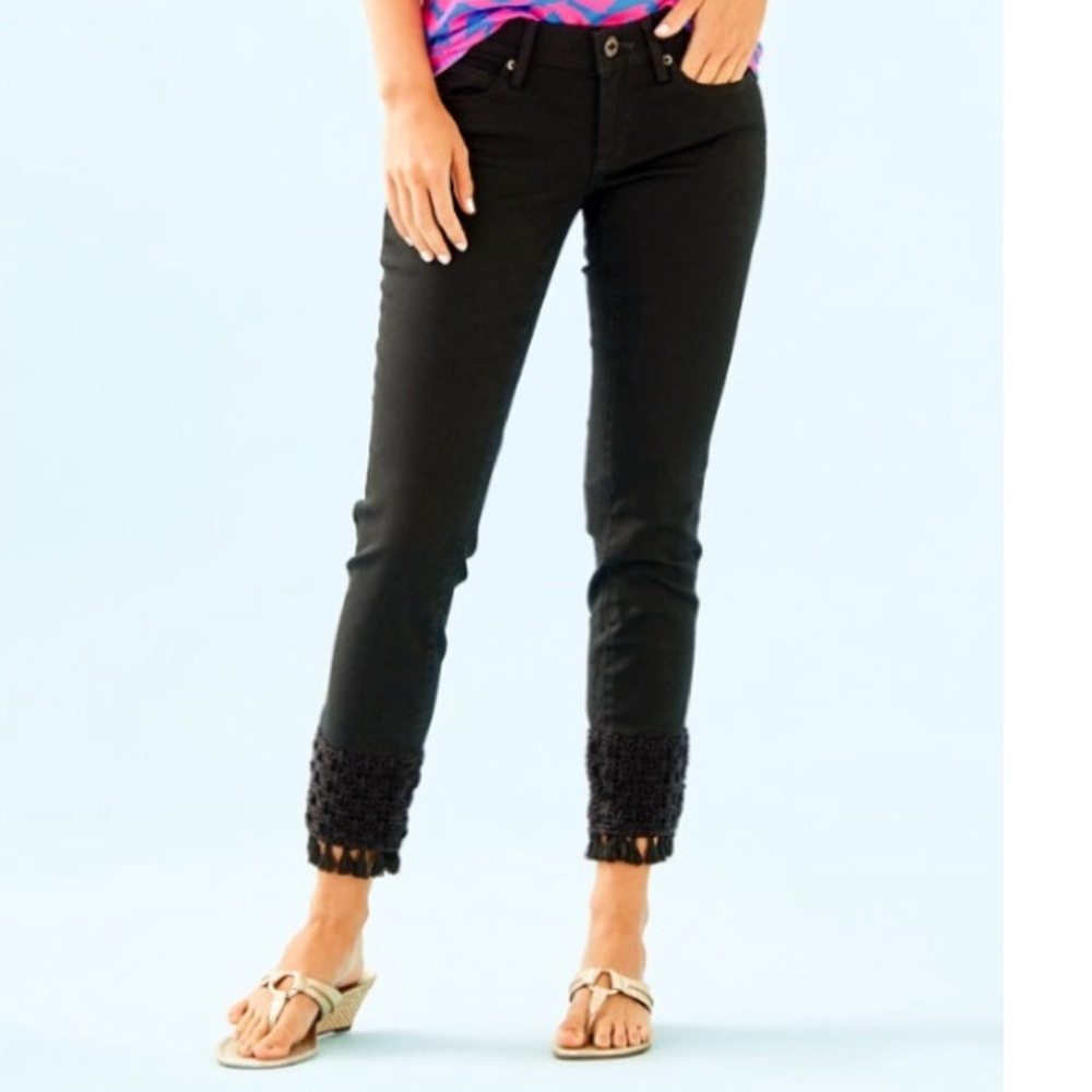 EUC Lilly Pulitzer South Ocean Skinny Crop Sz. 10